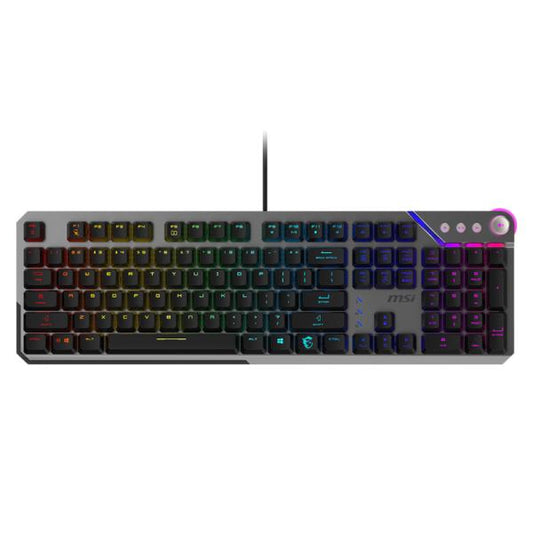 TECLADO GAMING RGB MSI STRIKE 600 SILENT US MECÁNICO ALÁMBRICO USB INGLÉS S11-04US2A1-CLA NEGRO