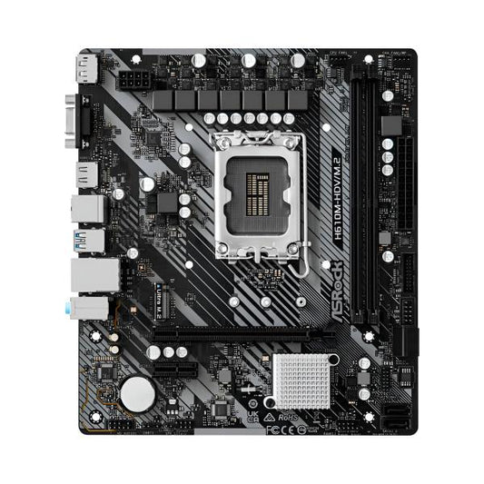 TARJETA MADRE ASROCK H610M-HDV/M.2 R2.0 LGA1700 MICRO-ATX DDR4 90-MXBJH0-A0UAYZ NEGRO / BLANCO