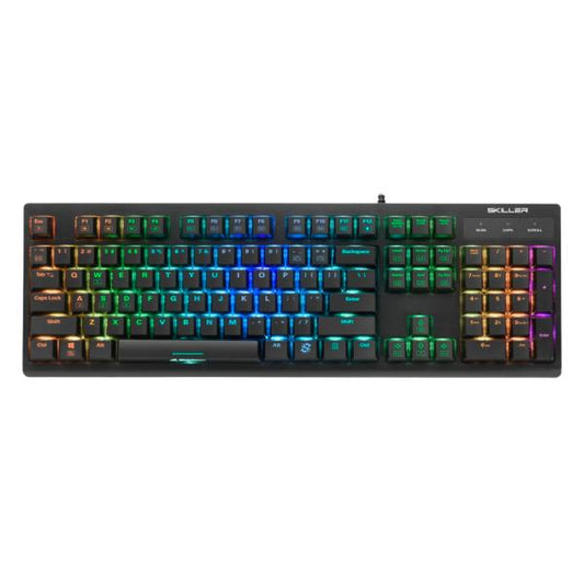 TECLADO GAMING RGB SHARKOON SKILLER SGK30 MECÁNICO ALÁMBRICO USB INGLÉS SWITCH ROJO 4044951030019 NEGRO