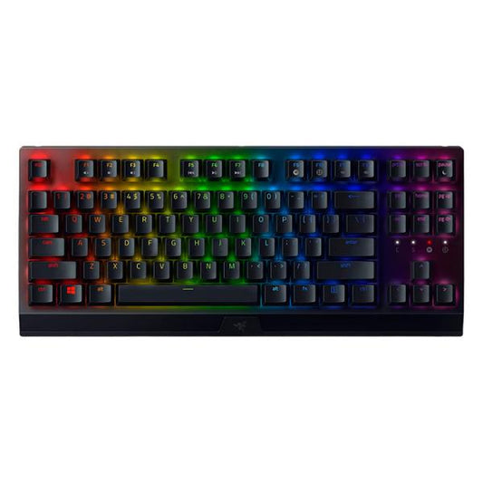 TECLADO GAMING RGB RAZER BLACKWIDOW V3 TKL MECÁNICO ALÁMBRICO USB INGLÉS SWITCH AMARILLO RZ03-03491800-R3M1 NEGRO