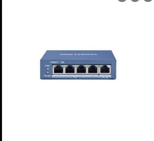 SWITCH HIKVISION 4-PUERTO GIGABITUNMANAGED PoE DS-3E0505P-E/M(O-STD) 301801420