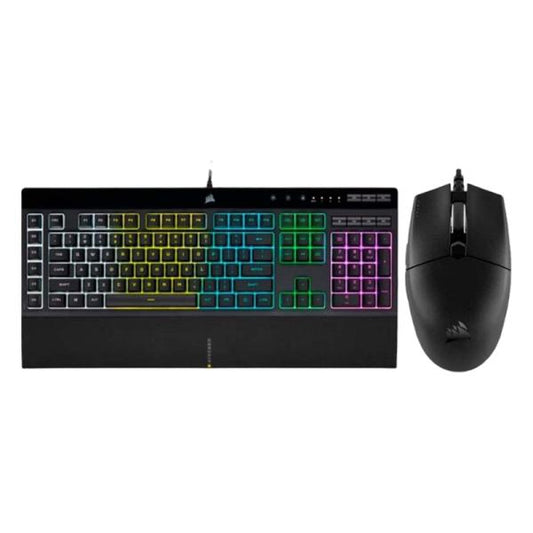 TECLADO Y MOUSE GAMING RGB CORSAIR K55 RGB PRO + KATAR PRO ALÁMBRICO USB CH-9226965-SP NEGRO