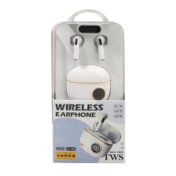 AUDIFONO MANOS LIBRES BLUETOOTH CA-136 BLANCO
