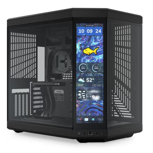 CASE HYTE Y70 TOUCH INFINITE TORRE MEDIA VIDRIO TEMPLADO CON PANTALLA TÁCTIL 14.9" GEN 3 CS-HYTE-Y70TTI-BB NEGRO