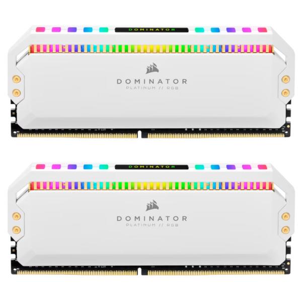 MEMORIA RAM PC 16GB (2 X 8GB) CORSAIR DOMINATOR PLATINUM RGB DDR4 3200MHZ C16 CMT16GX4M2C3200C16W BLANCO