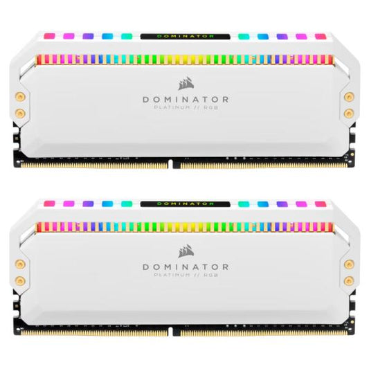 MEMORIA RAM PC 16GB (2 X 8GB) CORSAIR DOMINATOR PLATINUM RGB DDR4 3200MHZ C16 CMT16GX4M2C3200C16W BLANCO