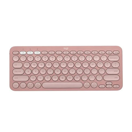 TECLADO  LOGITECH PEBBLE KEYS 2 K380S MEMBRANA INALÁMBRICO BLUETOOTH ESPAÑOL 920-011785 ROSADO