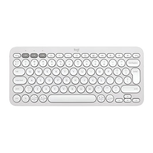 TECLADO LOGITECH PEBBLE KEYS 2 K380S MEMBRANA INALÁMBRICO BLUETOOTH ESPAÑOL 920-011784 BLANCO