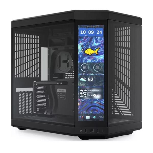 CASE GAMING HYTE Y70 TOUCH INFINITE MID TOWER SIN VENTILACIÓN INCLUIDA CON PANTALLA TÁCTIL DE 14.5" GEN 2 CS-HYTE-Y70TI-BB NEGRO