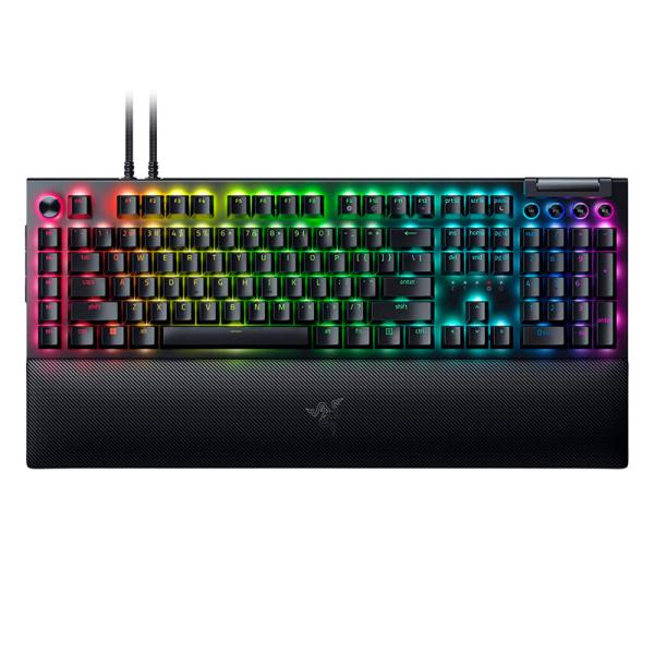 TECLADO GAMING RGB RAZER BLACKWIDOW V4 PRO MECÁNICO ALÁMBRICO USB INGLÉS SWITCH VERDE RZ03-04680200-R3U1 NEGRO