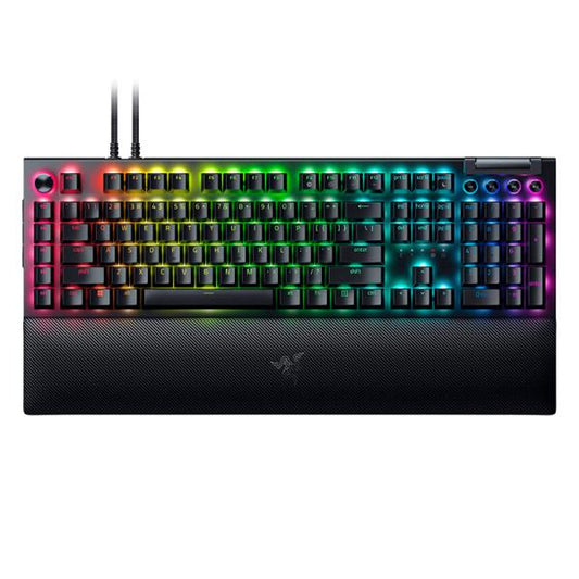 TECLADO GAMING RGB RAZER BLACKWIDOW V4 PRO MECÁNICO ALÁMBRICO USB INGLÉS SWITCH VERDE RZ03-04680200-R3U1 NEGRO