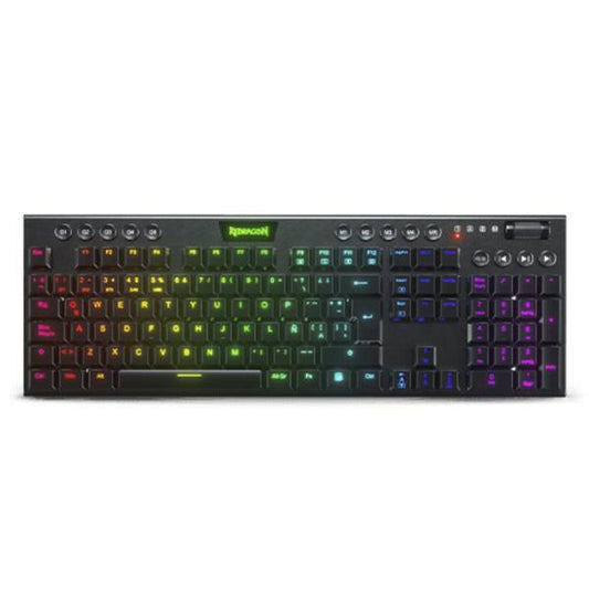 TECLADO GAMING RGB REDRAGON HORUS FS K619W MECÁNICO ALÁMBRICO  ESPAÑOL SWITCH ROJO BLANCO