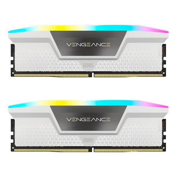 MEMORIA PC 64GB DDR5 5200MHZ (2 X 32GB) CORSAIR VENGEANCE RGB BLANCO CMH64GX5M2B5200C40W