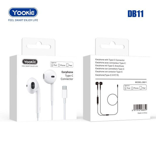 AUDIFONOS MANOS LIBRES DB11 YOOKIE BLANCO TIPO C
