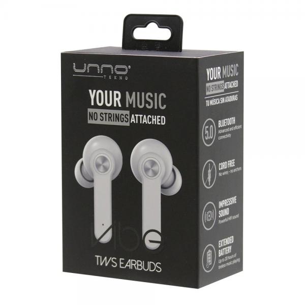 AUDIFONO UNNO TEKNO VIBE TWS INALÁMBRICO BLUETOOTH HS7505WT BLANCO