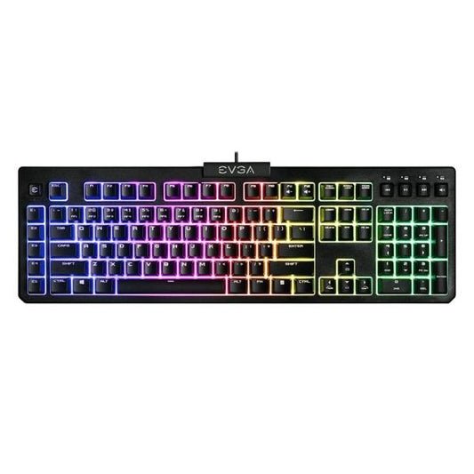 TECLADO GAMING RGB EVGA Z12 MEMBRANA ALÁMBRICO USB INGLÉS 834-W0-12US-KR NEGRO
