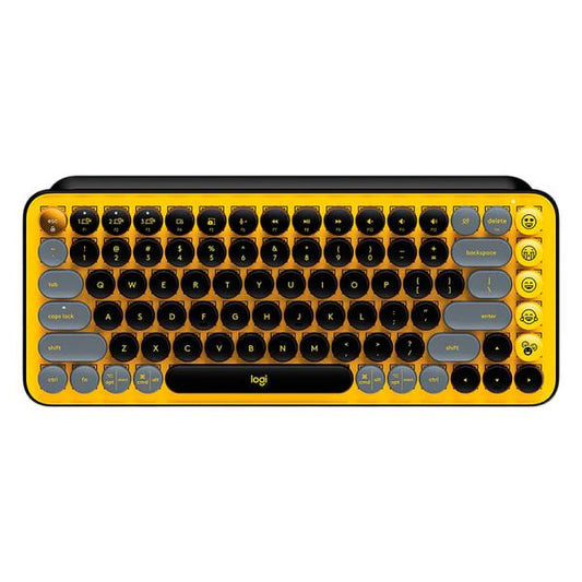 TECLADO LOGITECH POP KEYS MECÁNICO INALÁMBRICO BLUETOOTH ESPAÑOL SWITCH CAFÉ 920-010713 AMARILLO / NEGRO