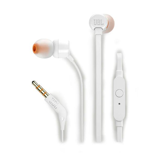 AUDIFONO JBL TUNE 110 ALÁMBRICO 3.5MM JBLT110WHTAM BLANCO