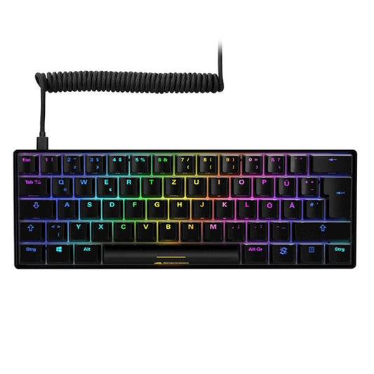 TECLADO GAMING RGB SHARKOON SKILLER SGK50 S4 TKL MECÁNICO ALÁMBRICO USB INGLÉS SWITCH AZUL 4044951033836 NEGRO